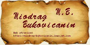 Miodrag Bukovičanin vizit kartica